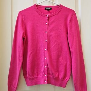 Lord and Taylor hot pink button-up cardigan. SIZE-Medium